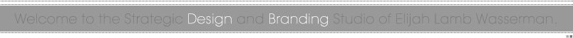 Welcome to the Strategic Design and Branding Studio of Elijah Lamb Wasserman